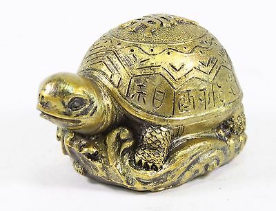 3" Gold Feng Shui Lucky Turtle Statue Figurine Paperweight Gift Home Decor
