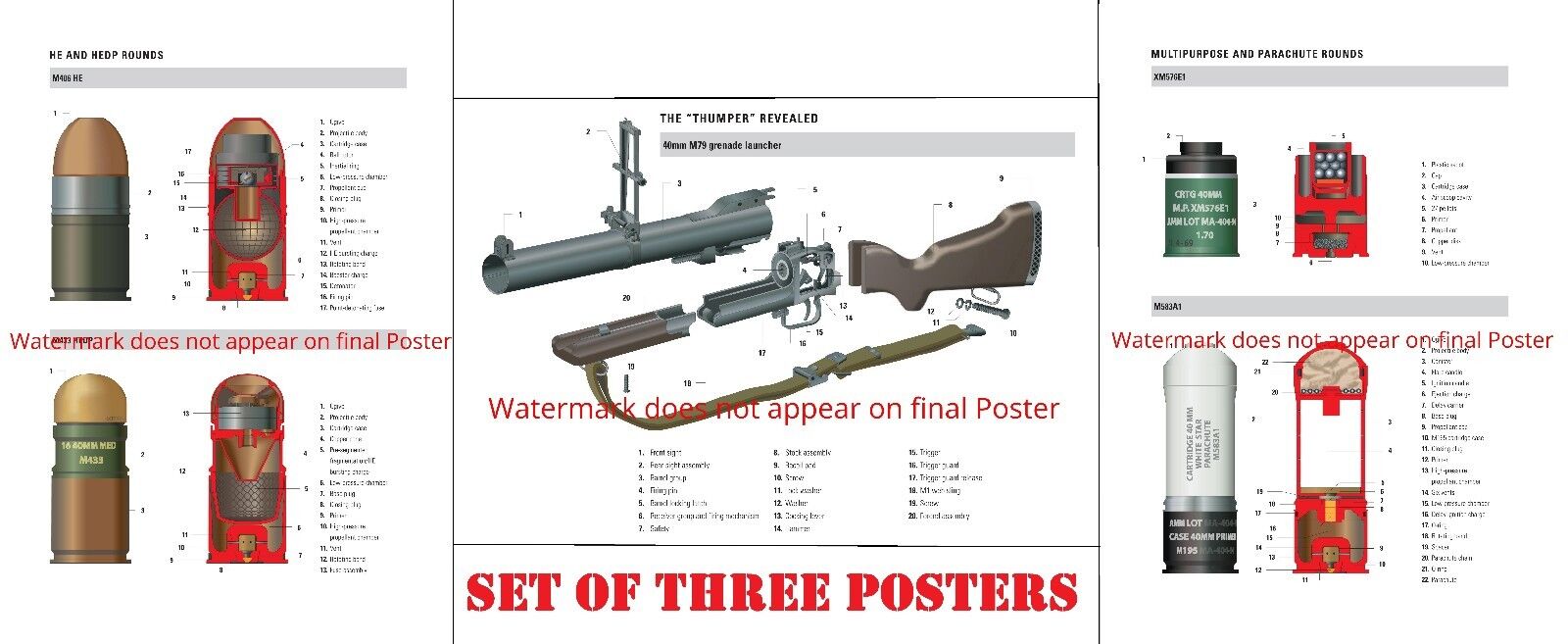 Poster M79 Grenade Launcher 40mm Vietnam War Us Army Manual Paper Print Military