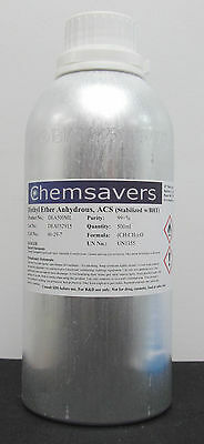 Diethyl Ether, Acs, 99+%, 500ml (for Photographic Applications)