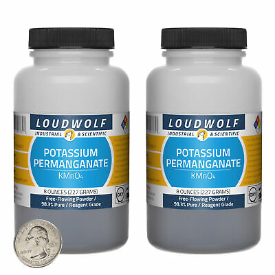 Potassium Permanganate / 1 Lb / 2 Bottles / 98.3% Reagent Grade / Flowing Powder
